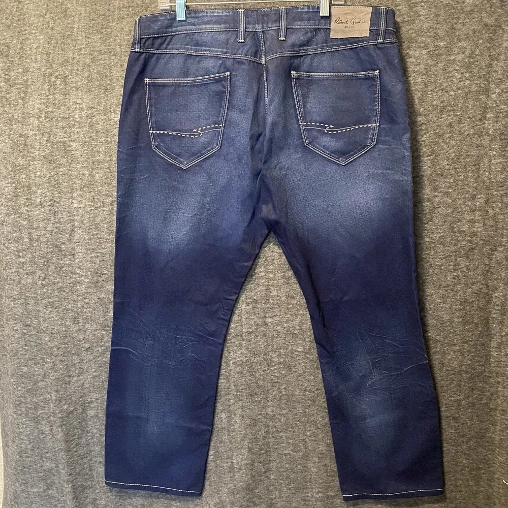 Robert Graham Jeans Mens 40x29 Blue Slim‎ Jim Dark Wash Denim 100% Cotton Italy